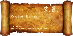 Kuster Barna névjegykártya